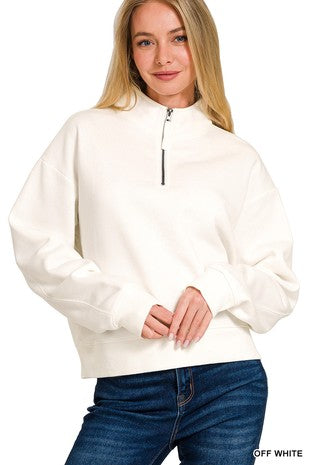 HALF ZIP FLEECE SWEATSHIRT