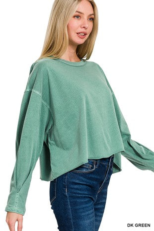 Pigment Dye Enzyme Washing Oversized R-neck Tee