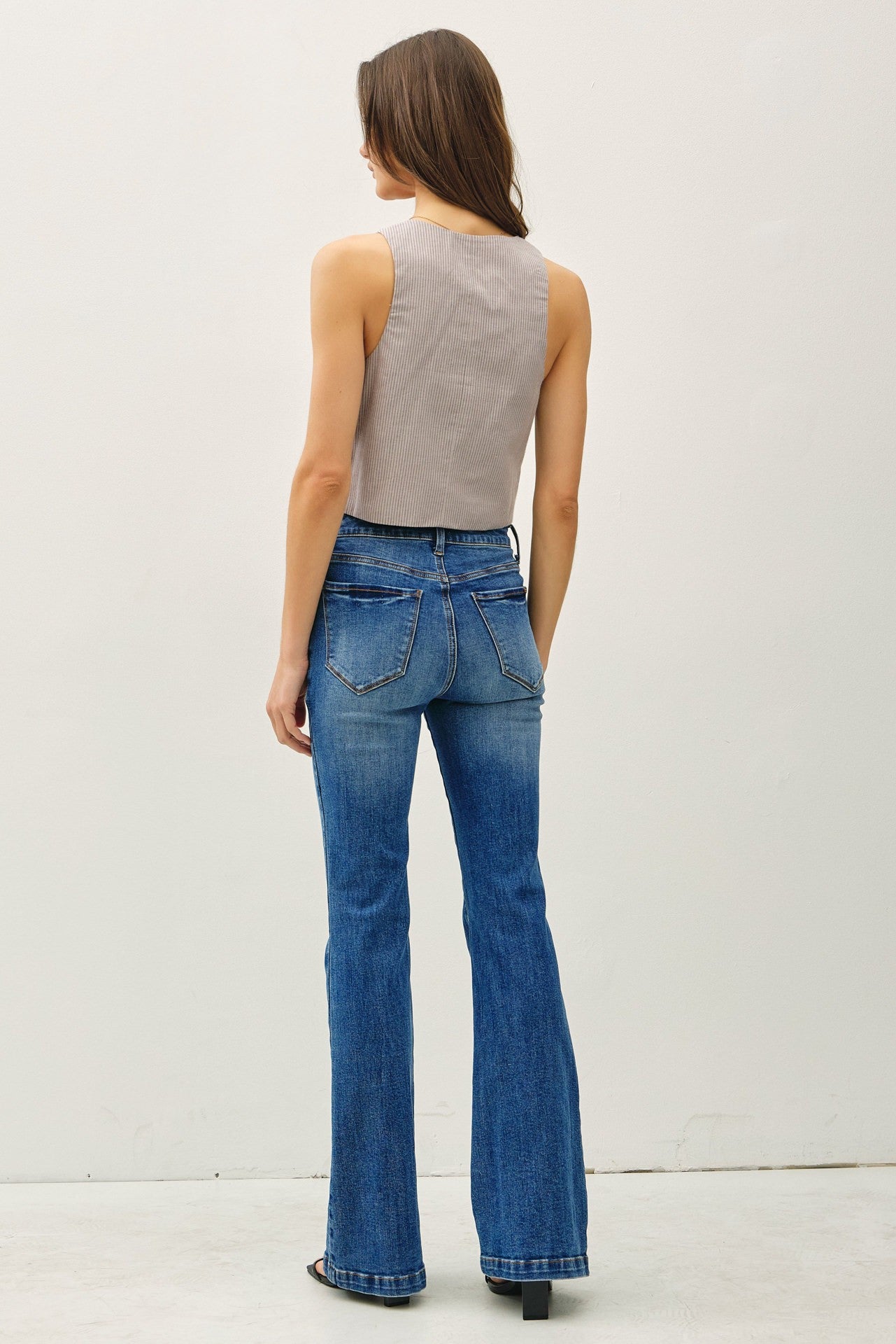 PINSTRIPED COTTON VEST TOP
