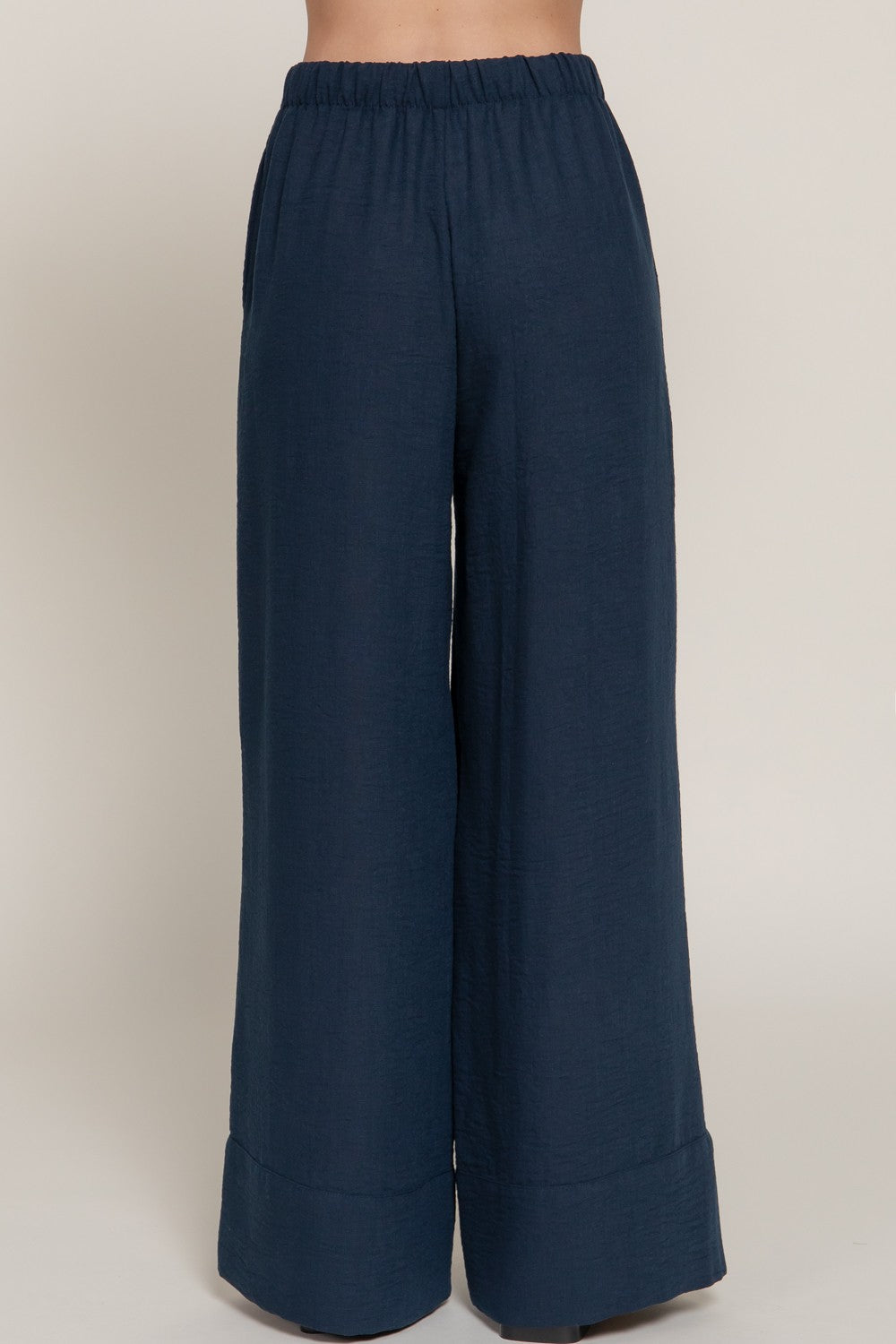 WASITBAND LINEN EFFECT PALAZOO PANTS