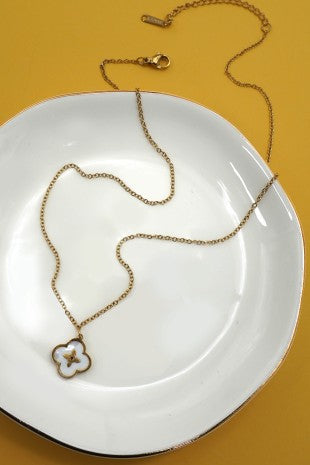 18k Stainless Steel Tarnish Free Clover Necklace