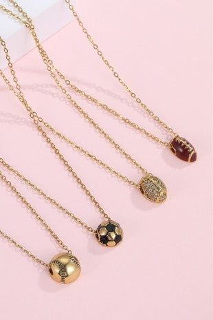 Gameday Charm Stainless Steel Necklace