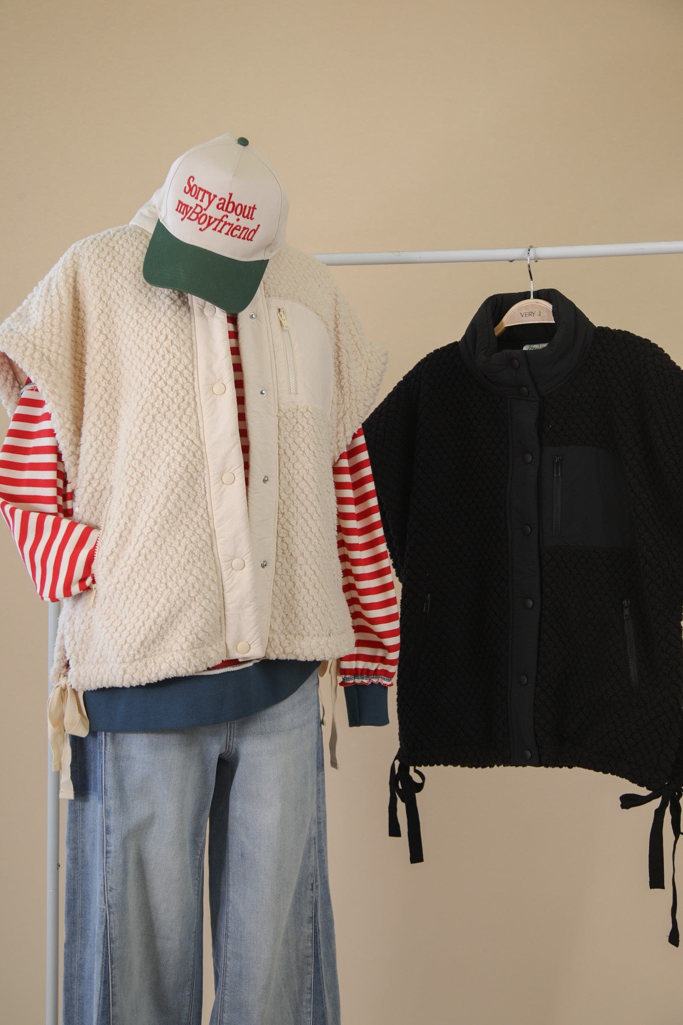 Soft Textured Woven Vest W/ Side Tie