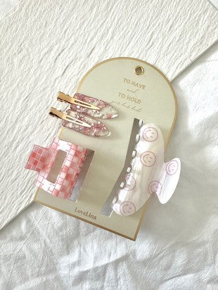 3-Pack Assorted Hair Clips and Accessories Set