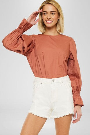 High Rise Off White Short-kc70054wt