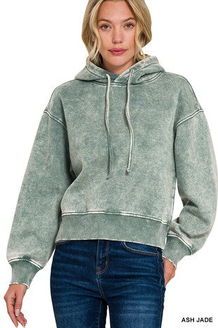 Acid Wash Fleece Hoodie