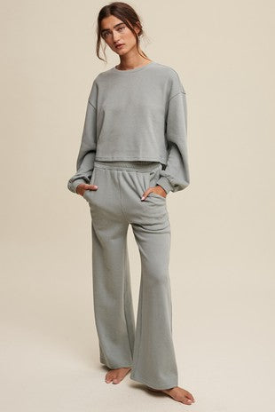 Knit Sweat Top and Pants Athleisure Lounge Sets