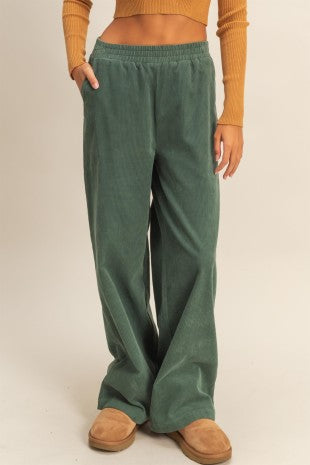 Corduroy High-waisted Wide Leg Pants