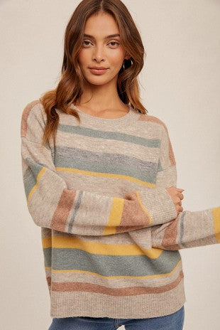 MULTI COLOR STRIPE SWEATER