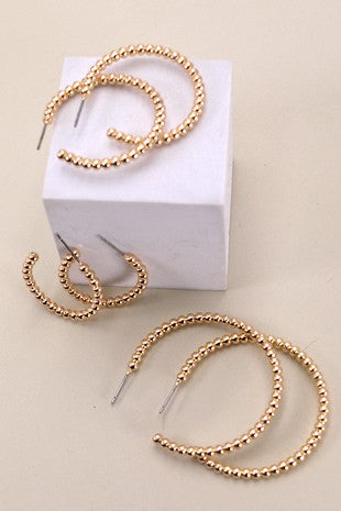Ball Hoop Trio In 3 Size Earrings