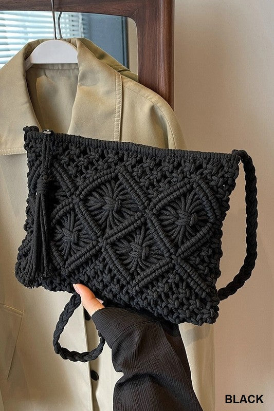 Woven Bohemian Tassel Crochet Shoulder Bag