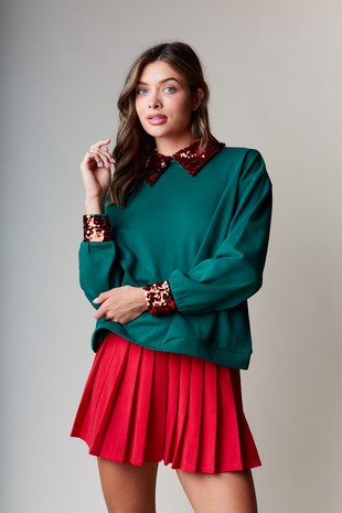 Festive Sequin Accent Top