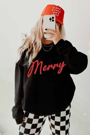 MERRY OVERSIZED GRAPHIC SWEATSHIRT