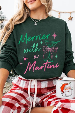 Merrier Martini Christmas Holiday Sweatshirt