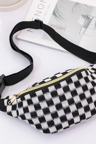 CHECKERED FANNY BAG WAIST CROSSBODY SLING BAG