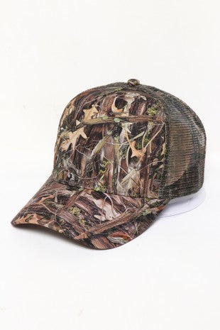 Camo Real Forest Print Mesh Trucker Hat