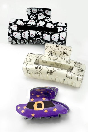 Halloween Ghost Hair Claw Clips