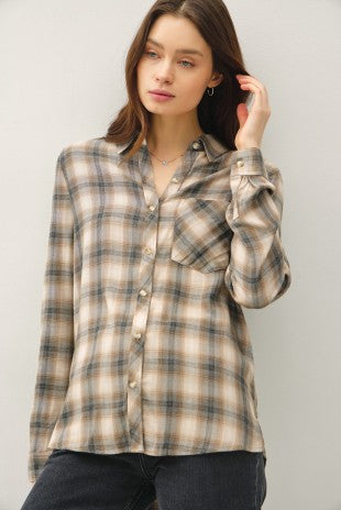 Tartan Plaid Longsleeve Button Up Shirt