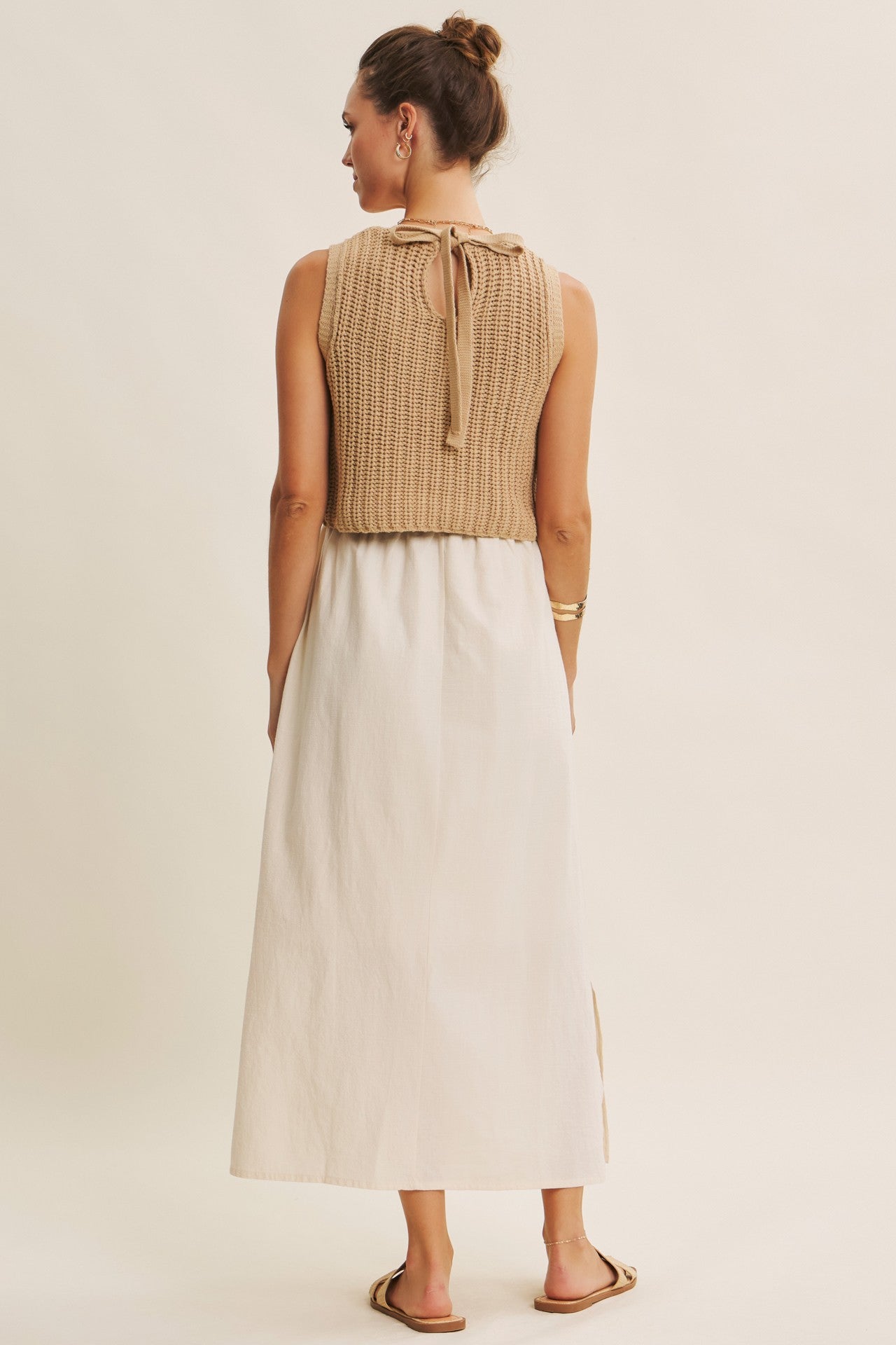 Favorite Chunky Sweater Twofer Midi Dress