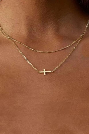 18k Stainless Steel Tarnish Free Cross Necklace