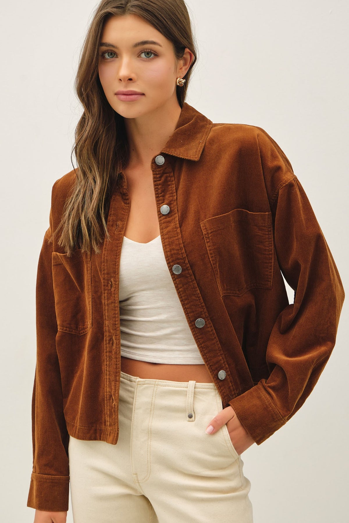 Corduroy Cropped Shacket