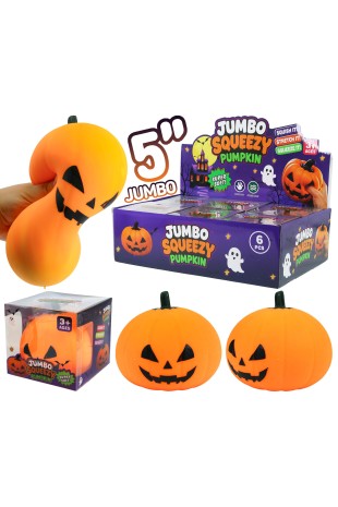 Jumbo 5.5 Inch Jack-o-lantern Fluffy Slime Filled Squishy