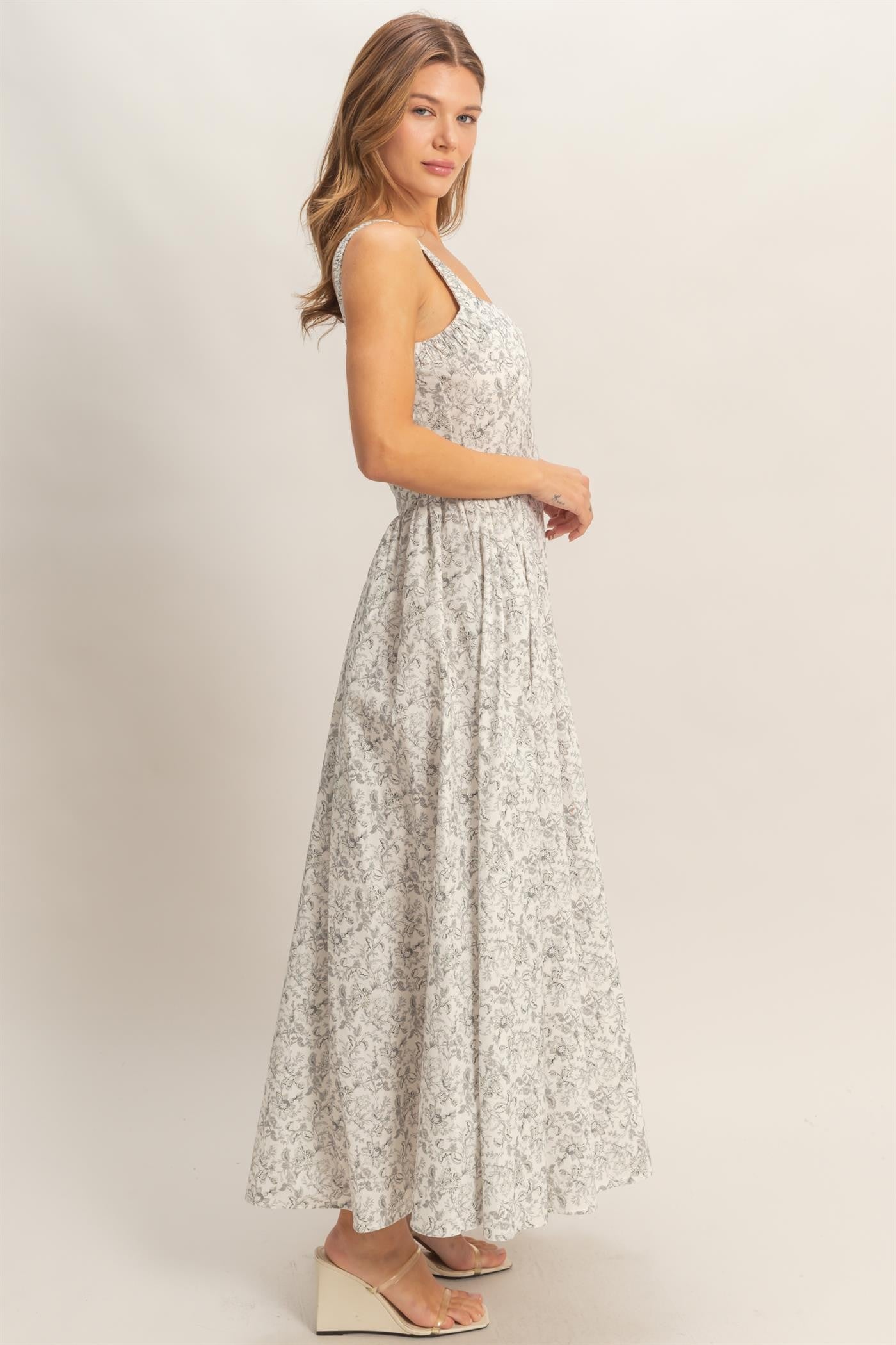 Floral Print Empire Waist Dress