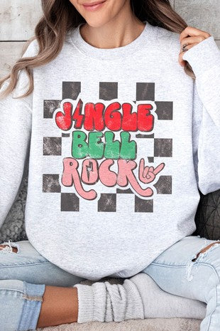 JINGLE BELL ROCK Oversized Graphic Sweatshirt