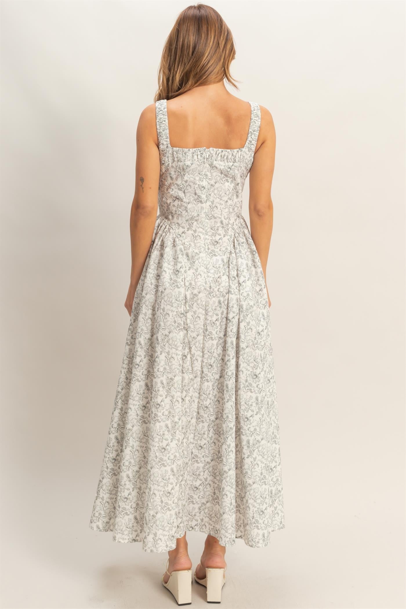 Floral Print Empire Waist Dress